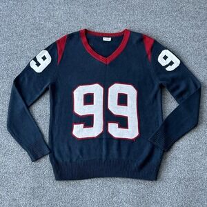 JJ Watt Jersey Sweater Pullover Mens Medium Blue 99 Football Knit Houston Texans